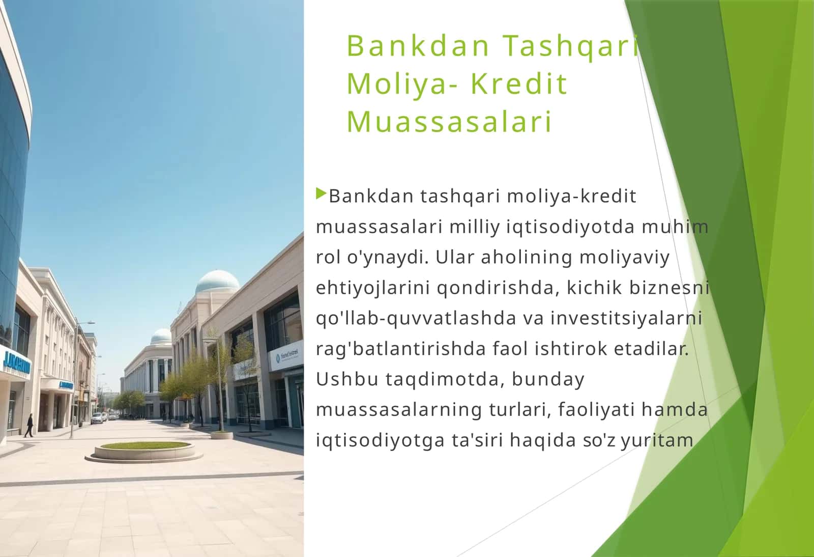 Bankdan Tashqari Moliya-Kredit Muassasalari 1