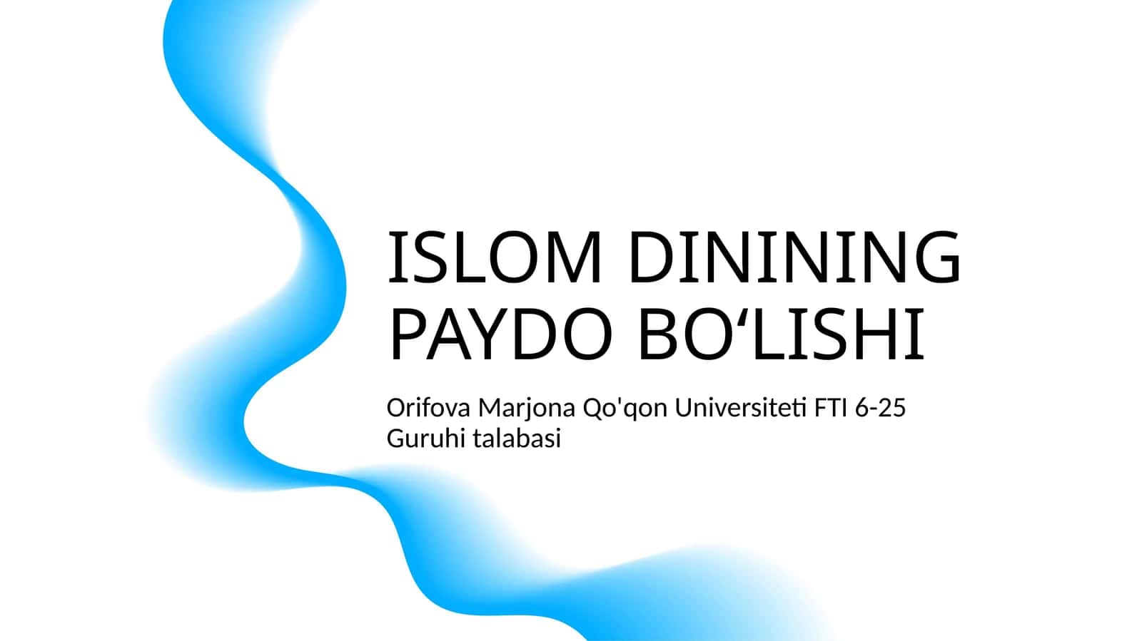 ISLOM DININING PAYDO BO‘LISHI 1