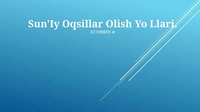 Sun'Iy Oqsillar Olish Yo Llari 1