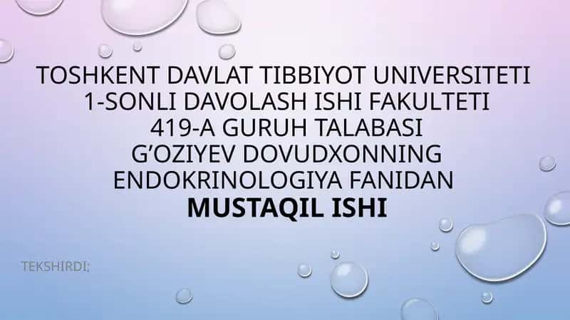 Qandli diabetning surunkali asoratlari 1