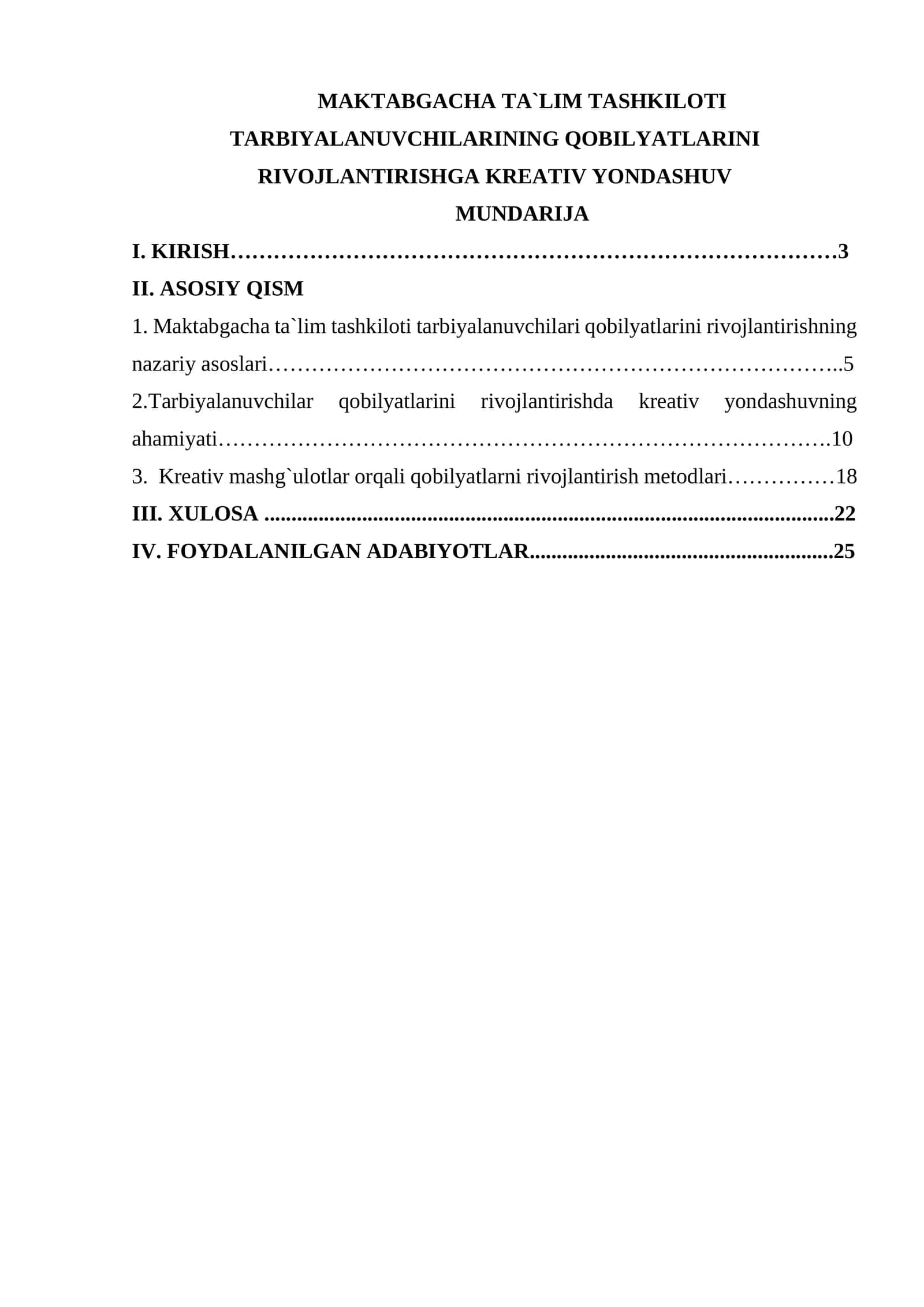 MAKTABGACHA TA`LIM TASHKILOTI TARBIYALANUVCHILARINING QOBILYATLARINI RIVOJLANTIRISHGA KREATIV YONDASHUV 1