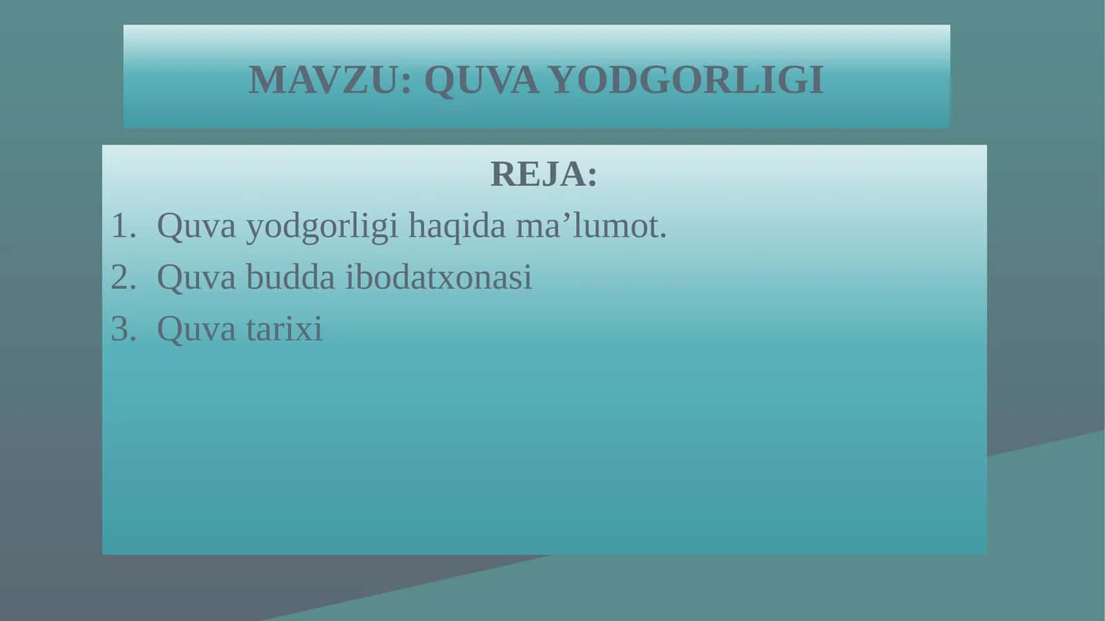 QUVA YODGORLIGI 1