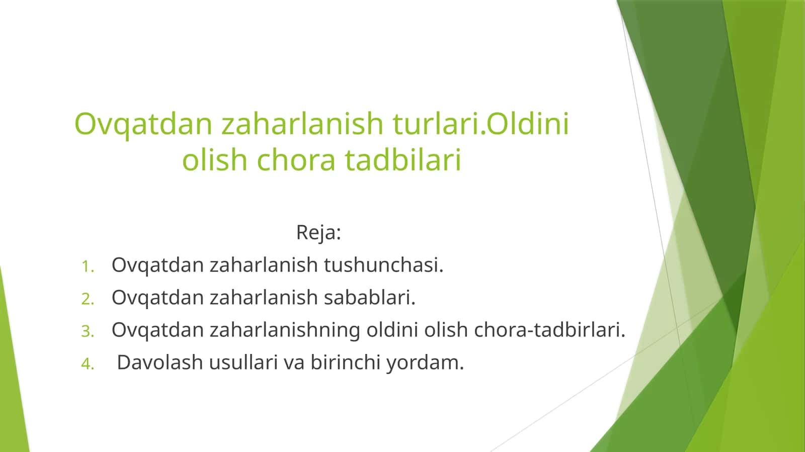 ovqatdan zaharlanish turlari va ularning oldini olish chora tadbirlari 1