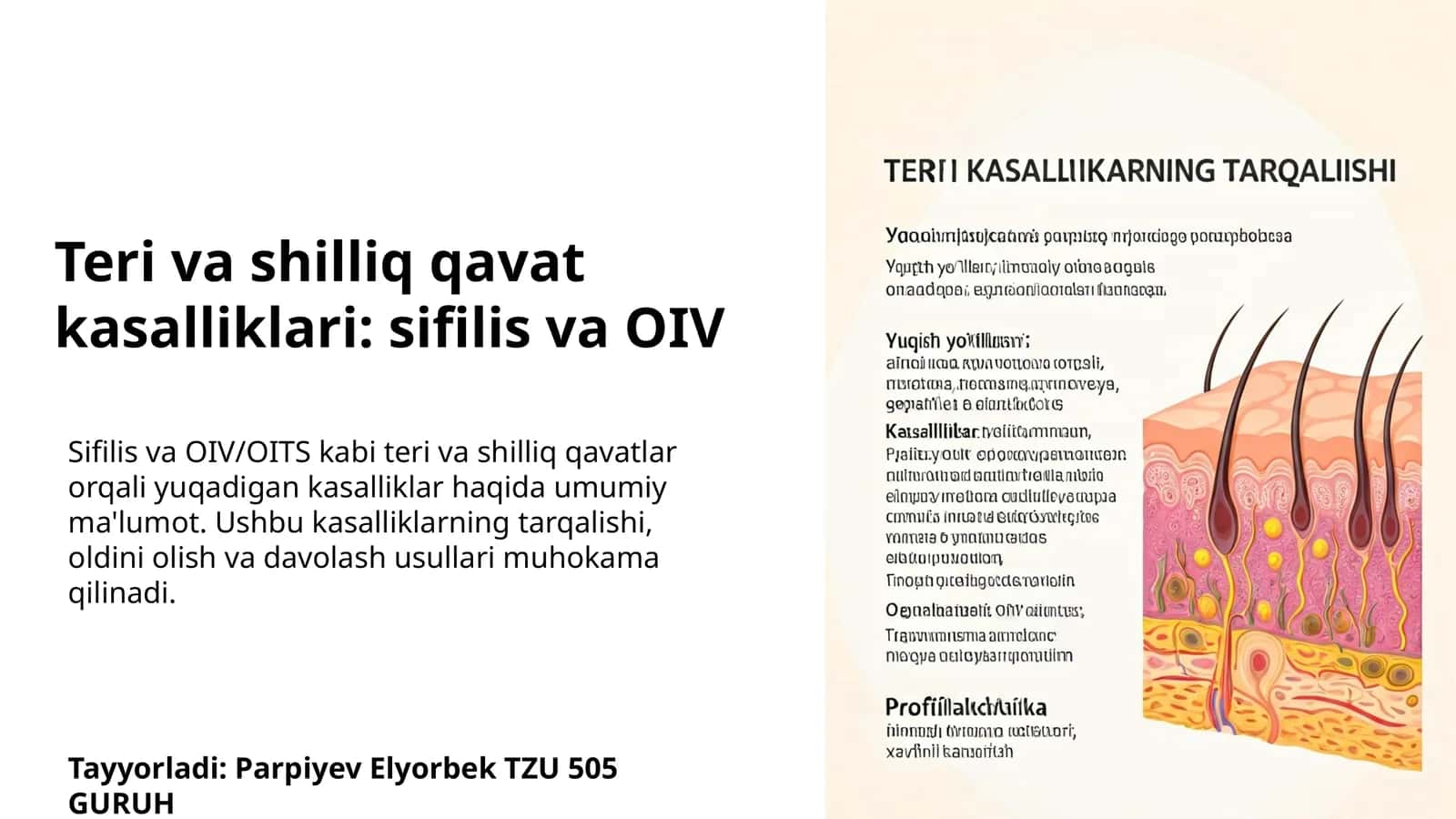 Teri va shilliq qavat kasalliklari: sifilis va OIV 1