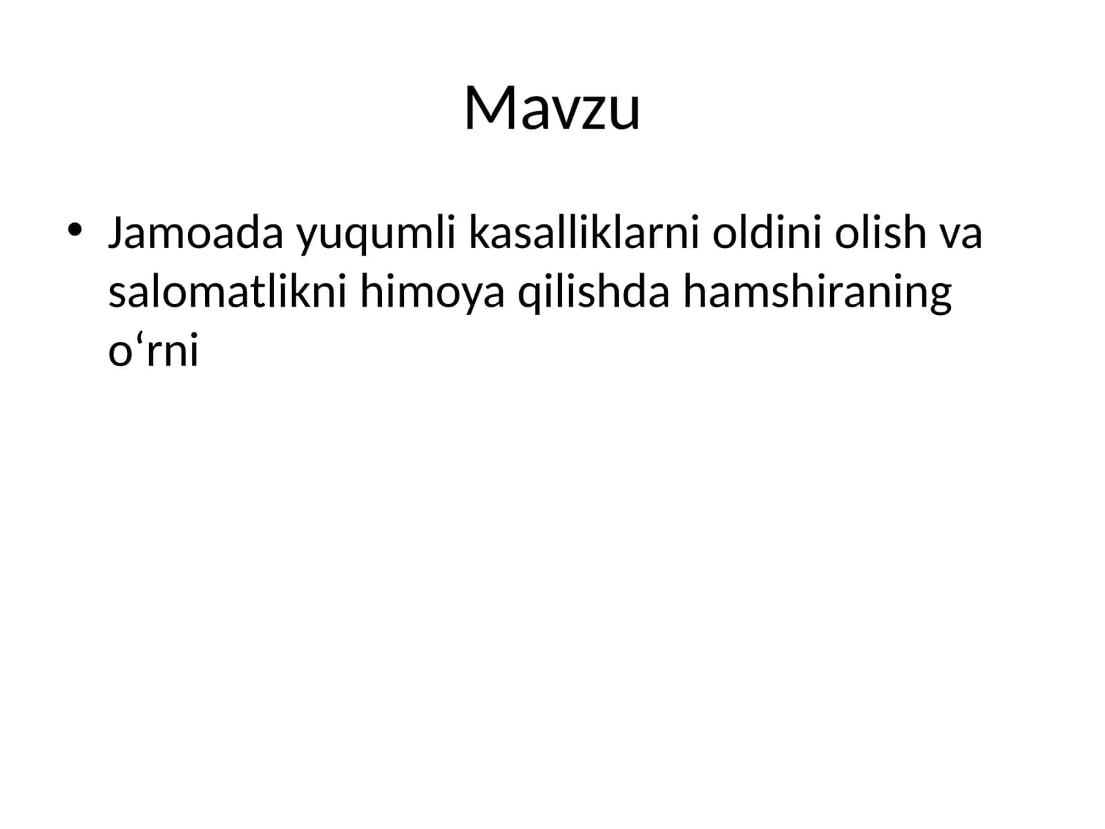 Jamoada yuqumli kasalliklarni oldini olish va salomatlikni himoya qilishda hamshiraning o‘rni 1