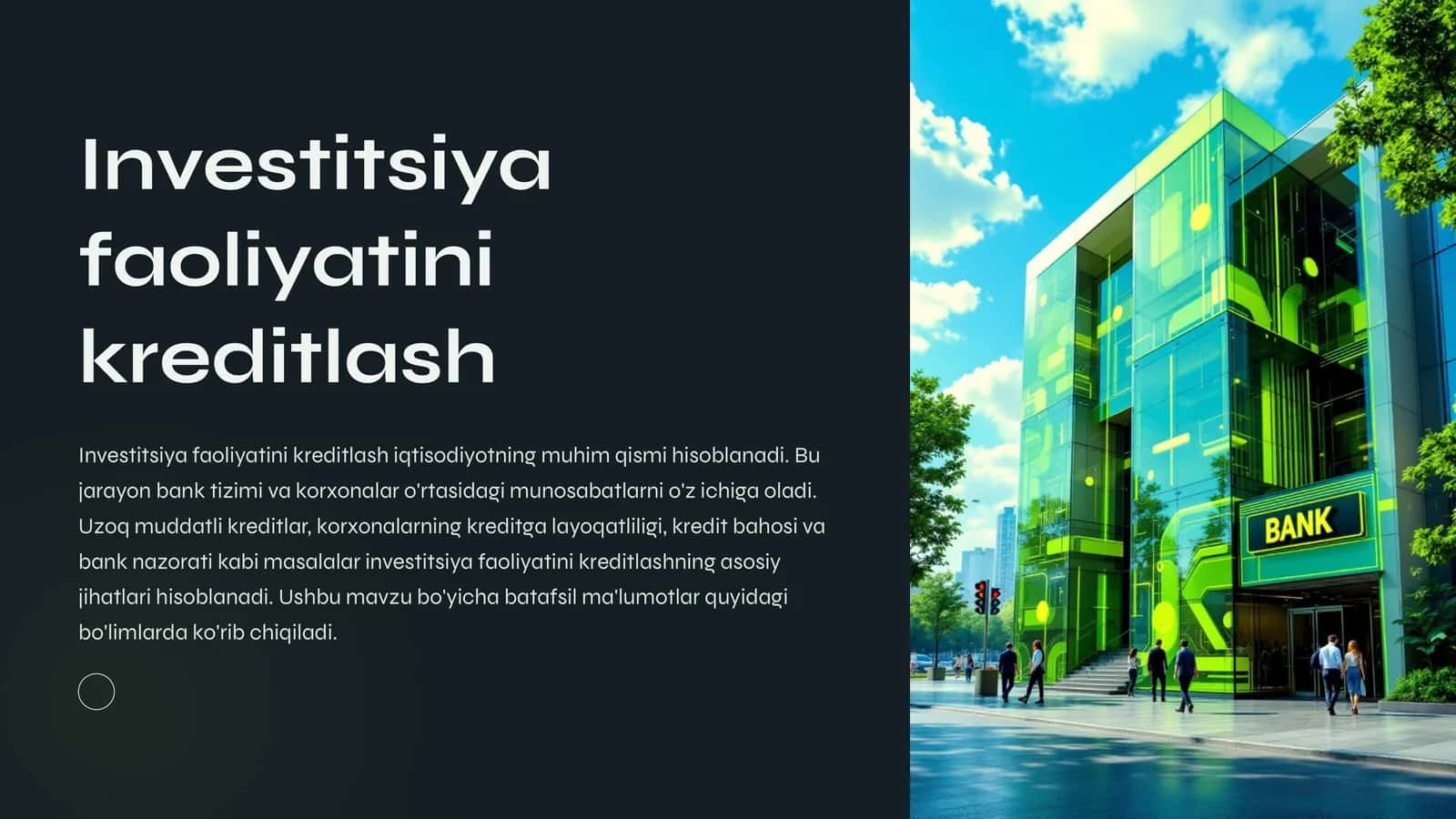 Investitsiya faoliyatini kreditlash 1
