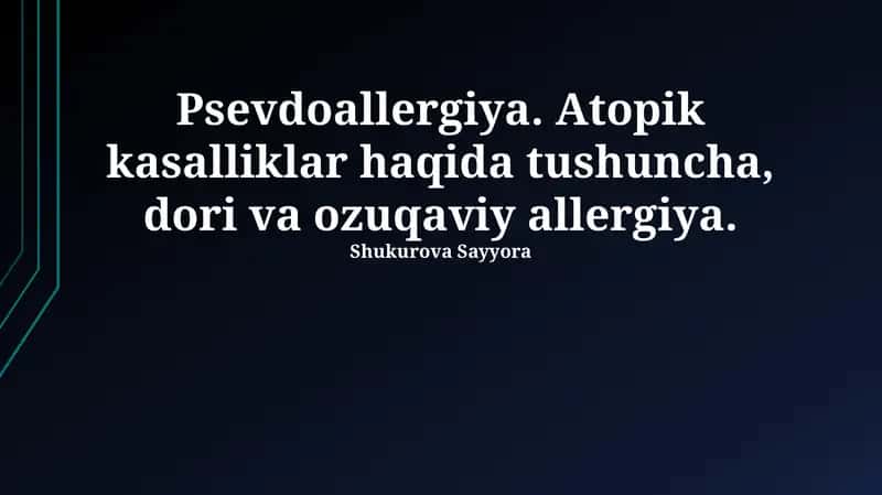 Psevdoallergiya: Ta'rif, Sabablari va Mexanizmlari 1