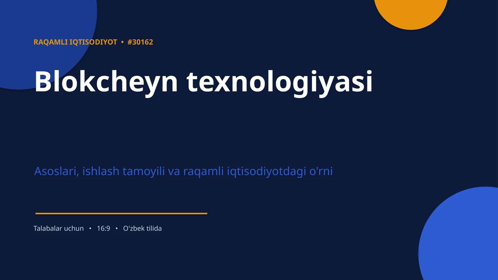 RAQAMLI IQTISODIYOT • #30162 1