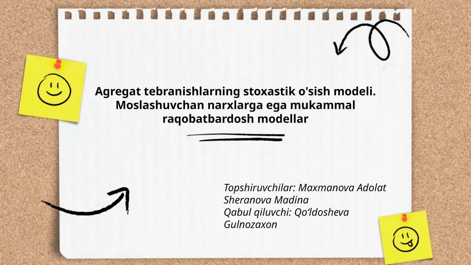 Agregat tebranishlarning stoxastik o'sish modeli 1