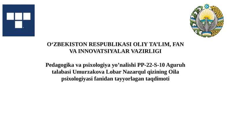Oila psixologiyasi 1