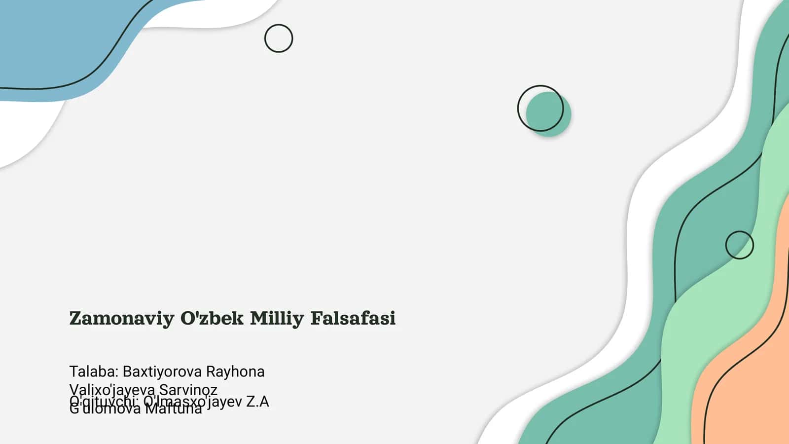Zamonaviy O'zbek Milliy Falsafasi 1