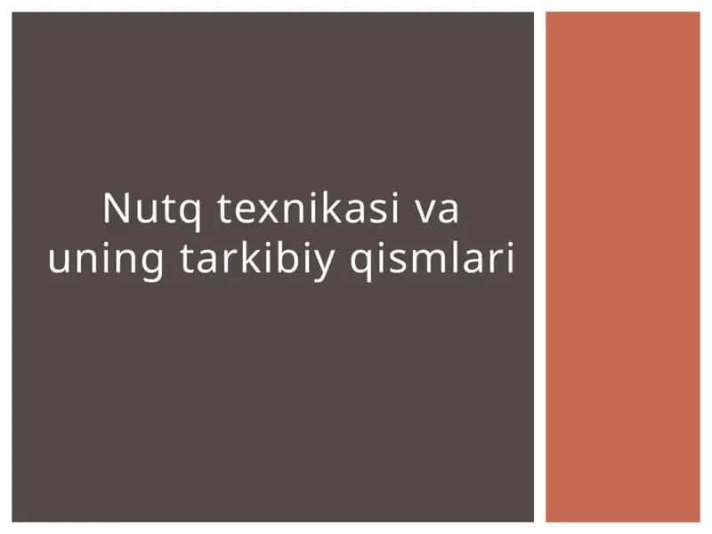 Nutq texnikasi 1