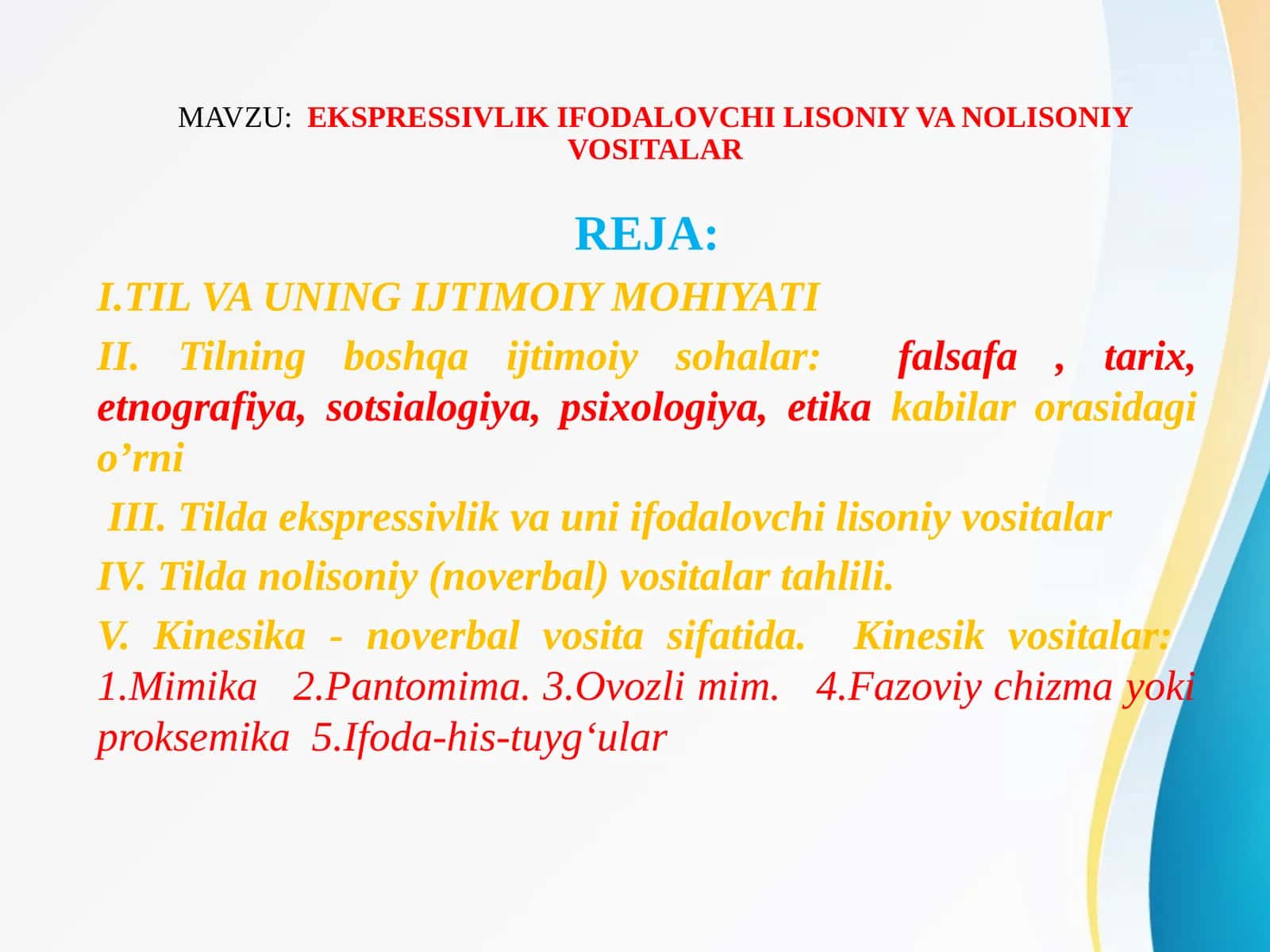 EKSPRESSIVLIK IFODALOVCHI LISONIY VA NOLISONIY VOSITALAR 1