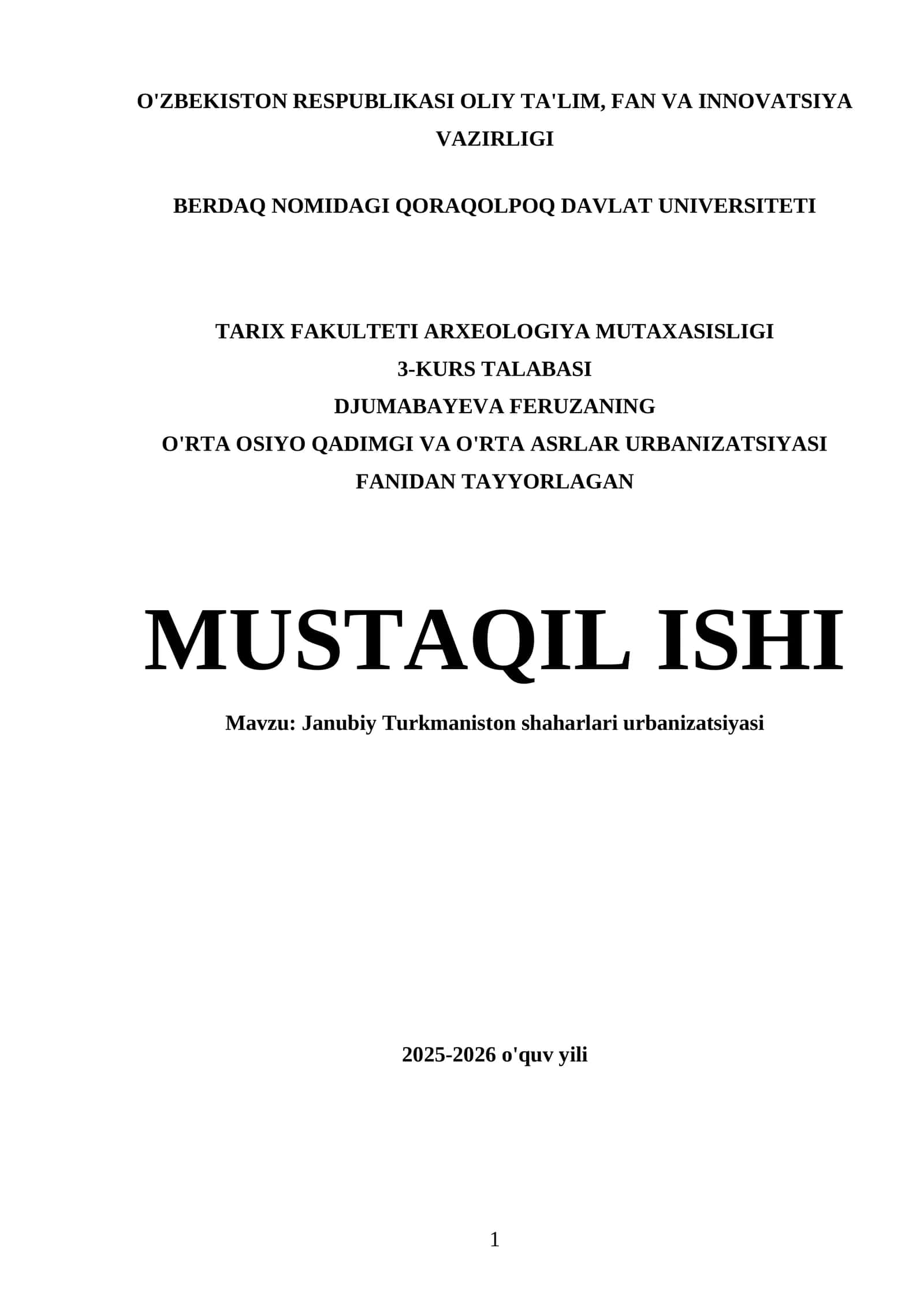 Janubiy Turkmaniston shaharlari urbanizatsiyasi 1