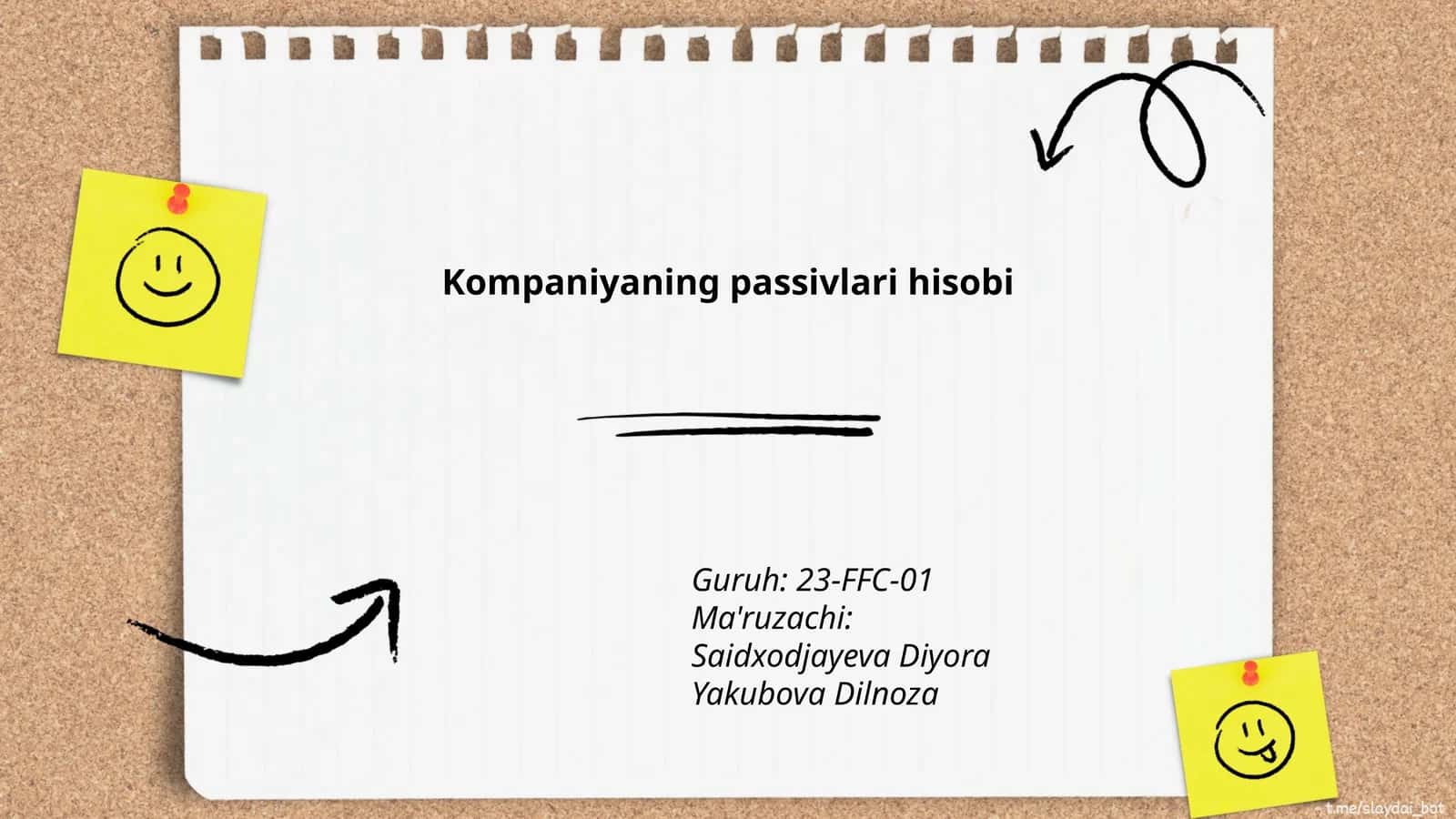 Kompaniyaning passivlari hisobi 1