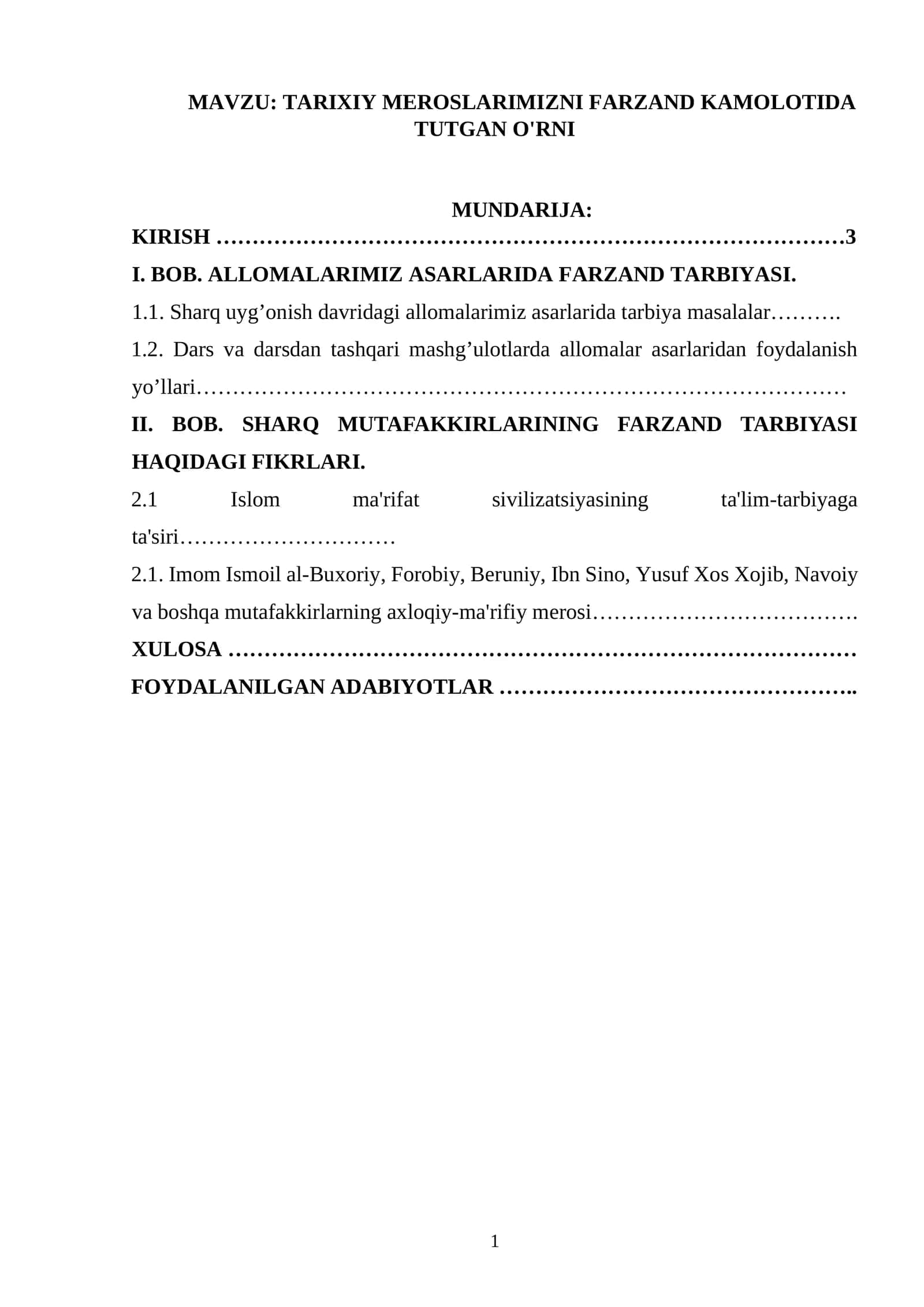 Tarixiy meroslarimizni farzand kamolotida tutgan o'rni 1