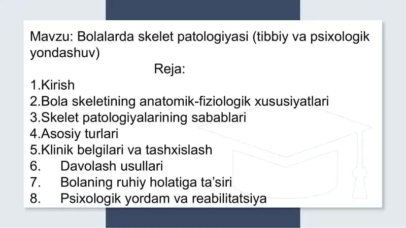 Bolalarda skelet patologiyasi 1