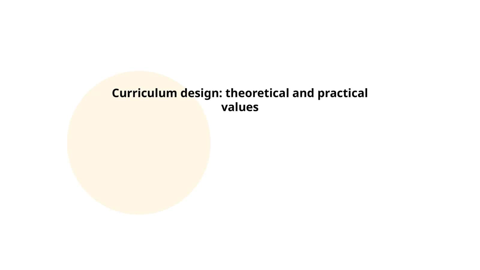 Curriculum design: theoretical and practical values 1