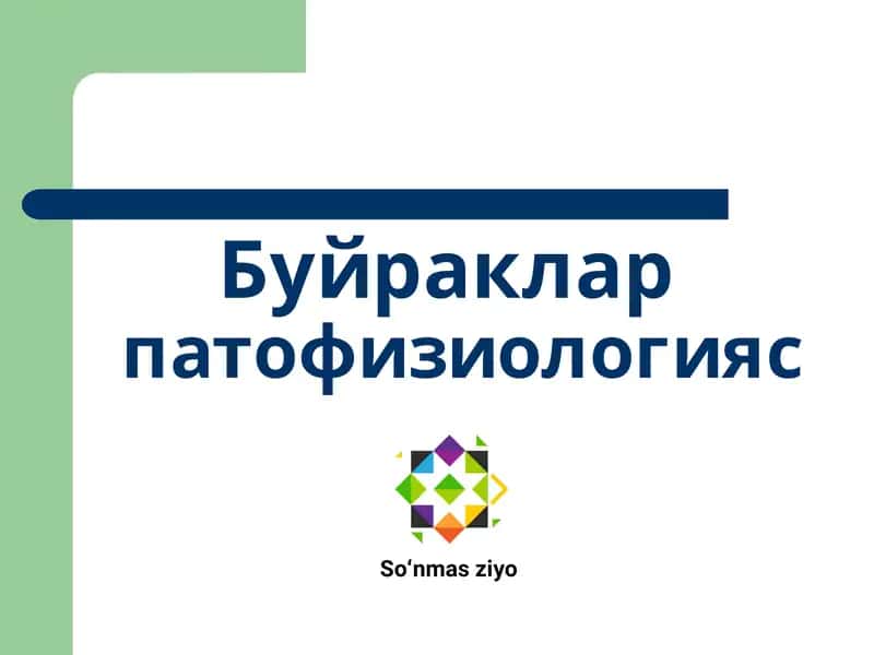 Буйраклар патофизиологияси 1