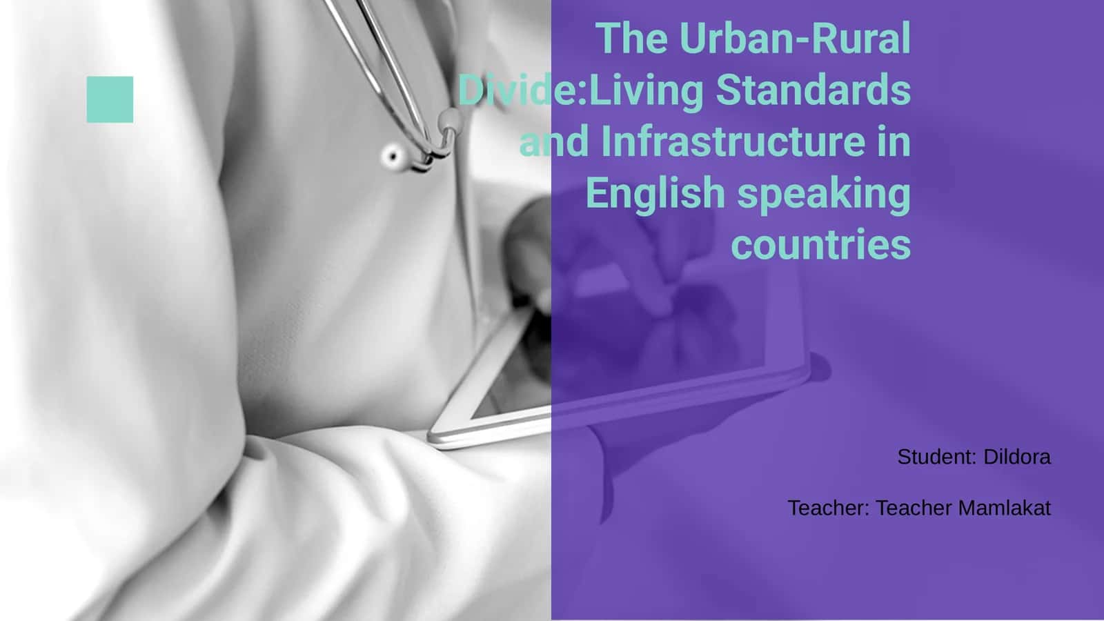 The Urban-Rural Divide: Living Standards and Infrastructure in English speaking countries 1