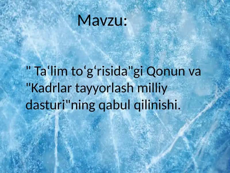 Ta‘lim to‘g‘risi haqida qonun 1