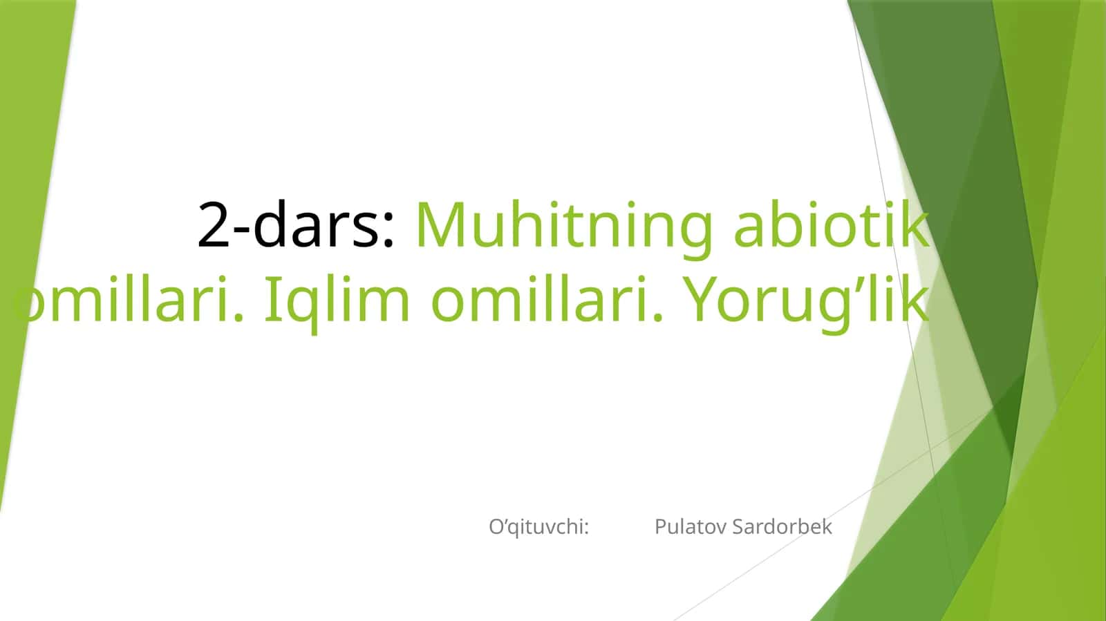 Muhitning abiotik omillari 1