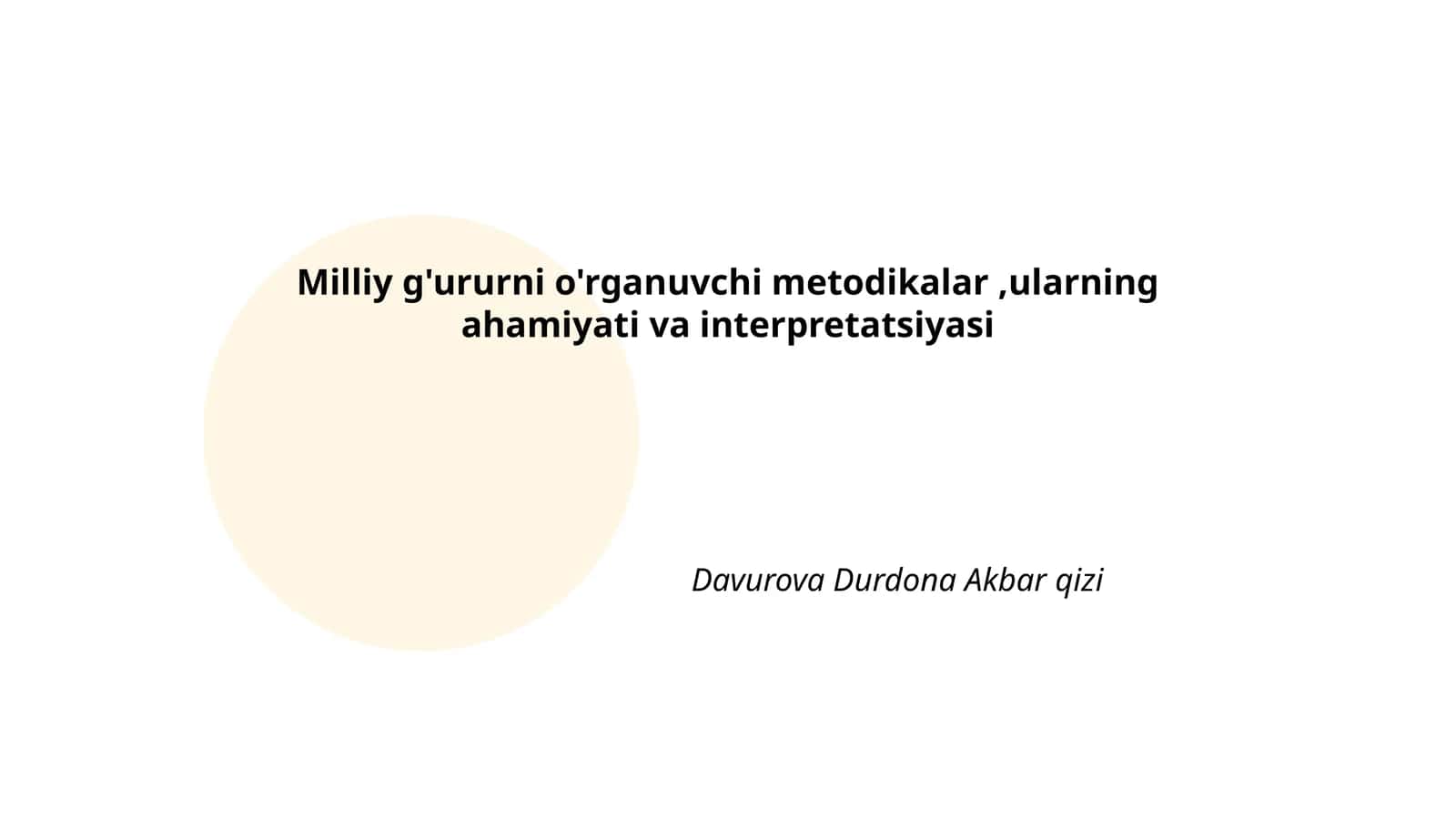 Milliy g'ururni o'rganuvchi metodikalar,ularning ahamiyati va interpretatsiyasi 1