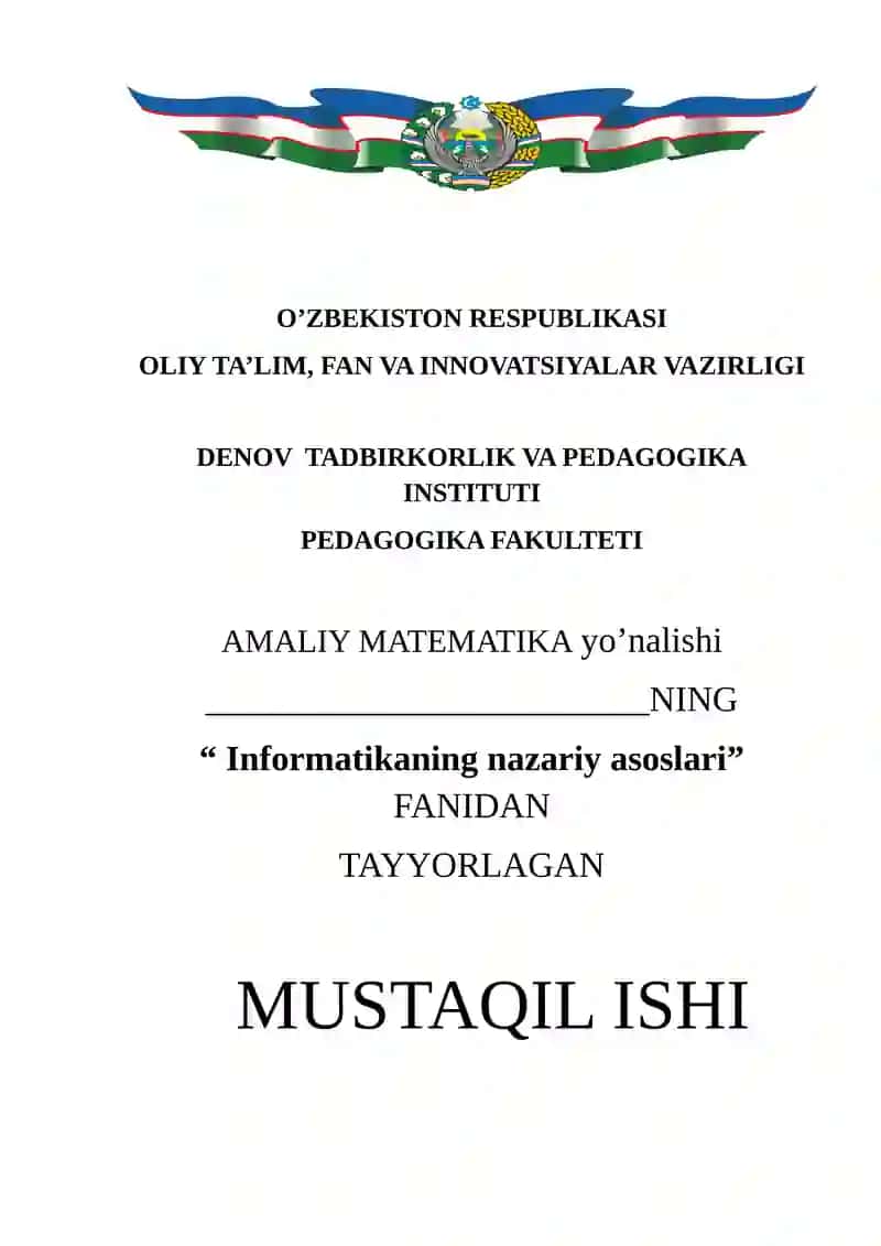Informatikaning nazariy asoslari
