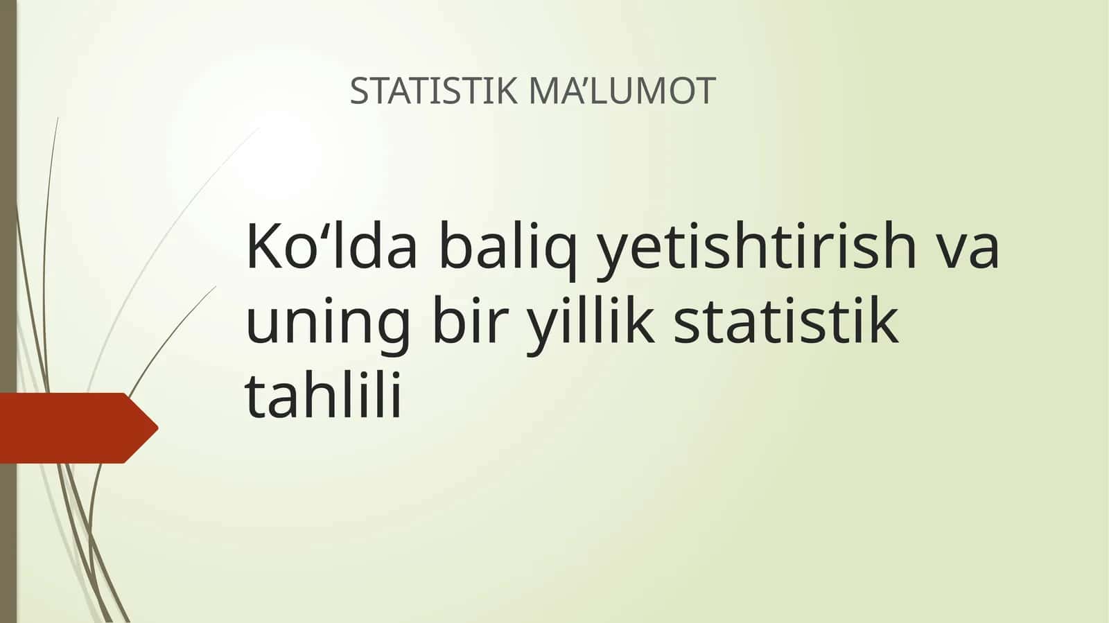 Ko‘lda baliq yetishtirish va uning bir yillik statistik tahlili 1
