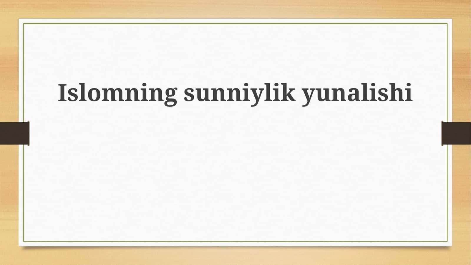 Islomningsunniylikyunalishi 1