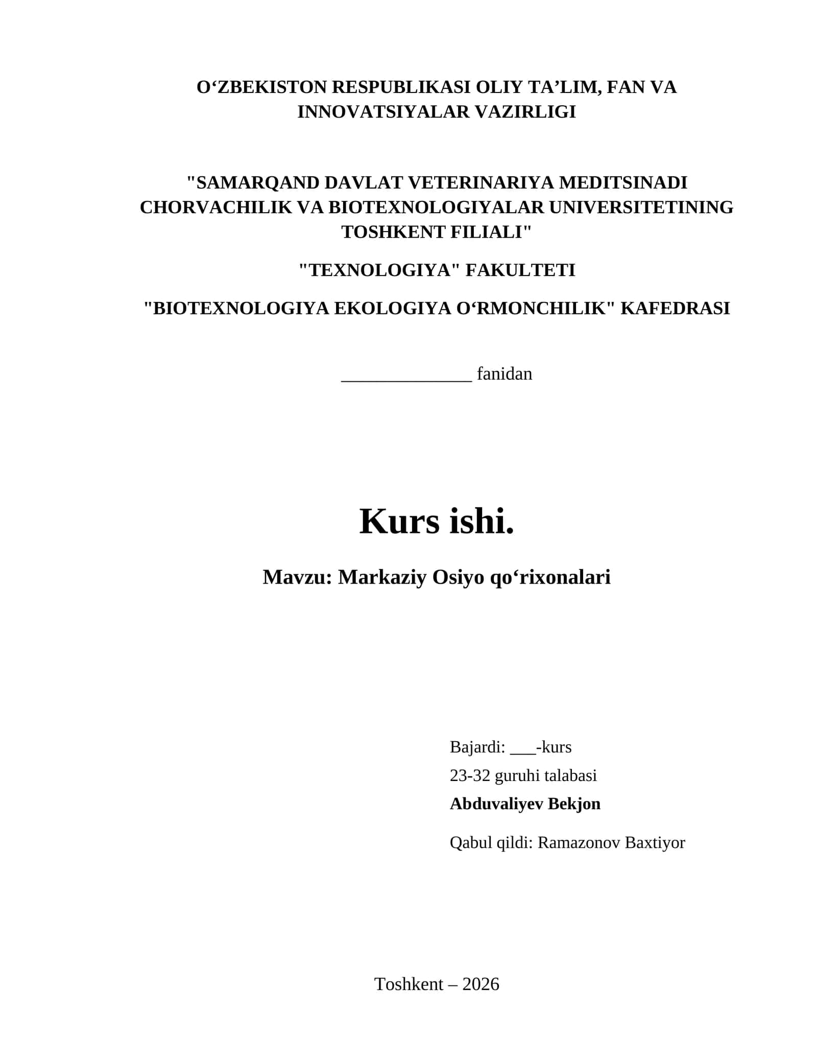 Markaziy Osiyo qoʻrixonalari 1