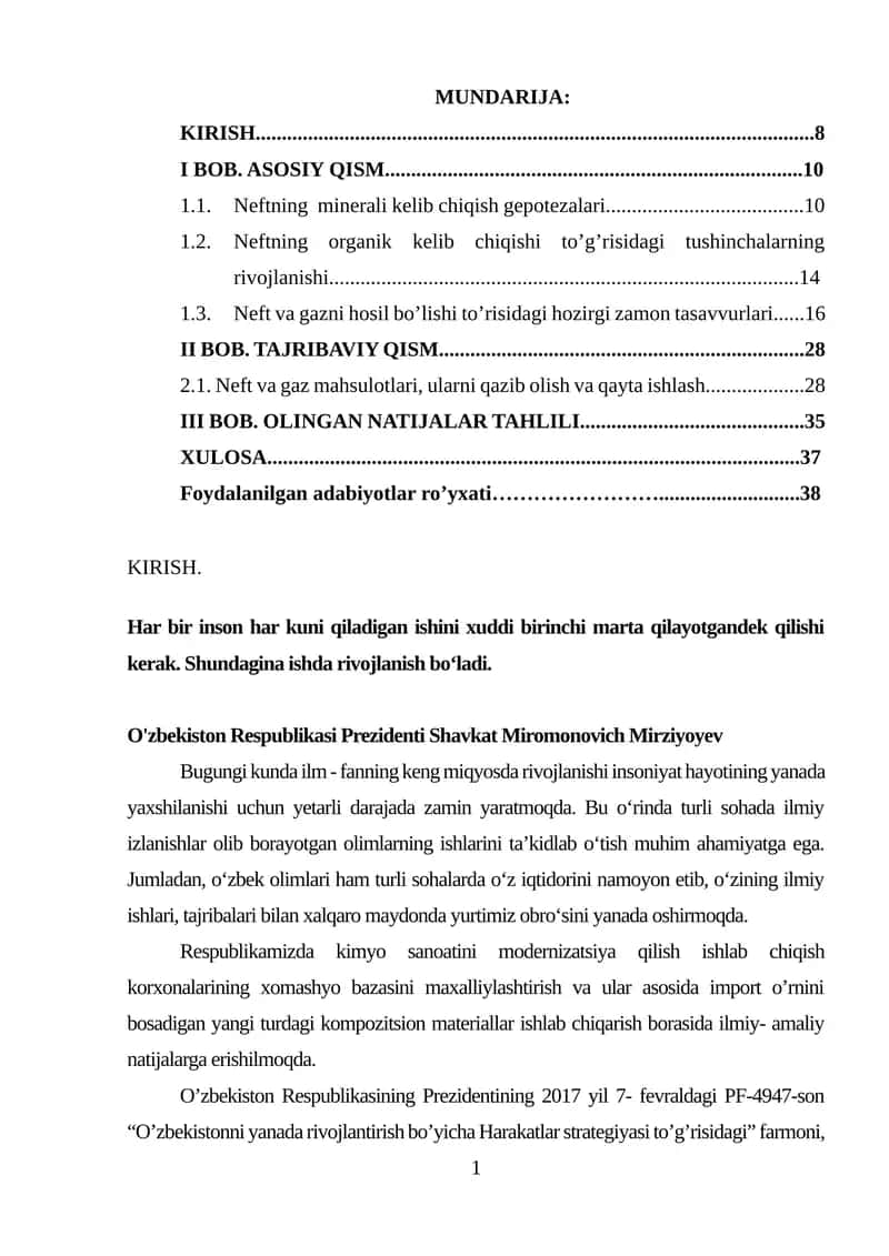 NEFT VA GAZNI QAYTA ISHLASHDA KIMYOVIY ASOSLAR 1
