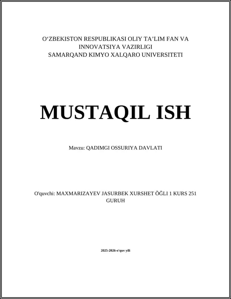 QADIMGI OSSURIYA DAVLATI 1