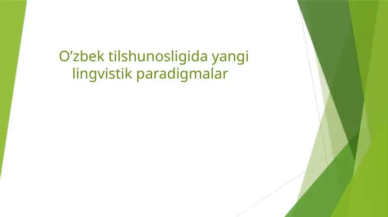 O’zbek tilshunosligida yangi lingvistik paradigmalar 1