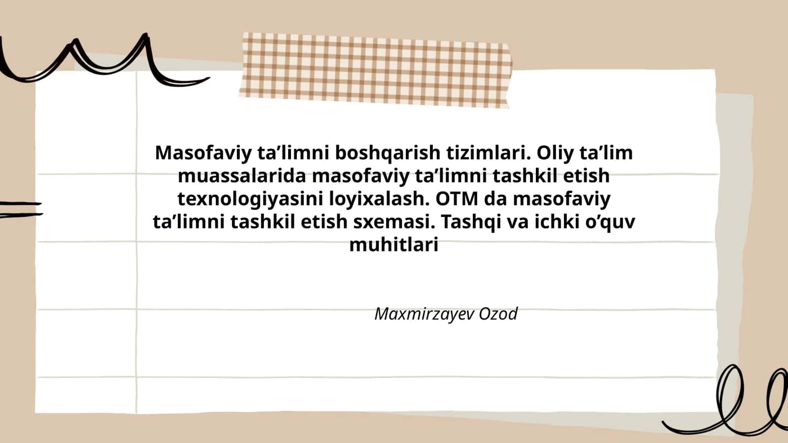 Masofaviy ta’limni boshqarish tizimlari 1