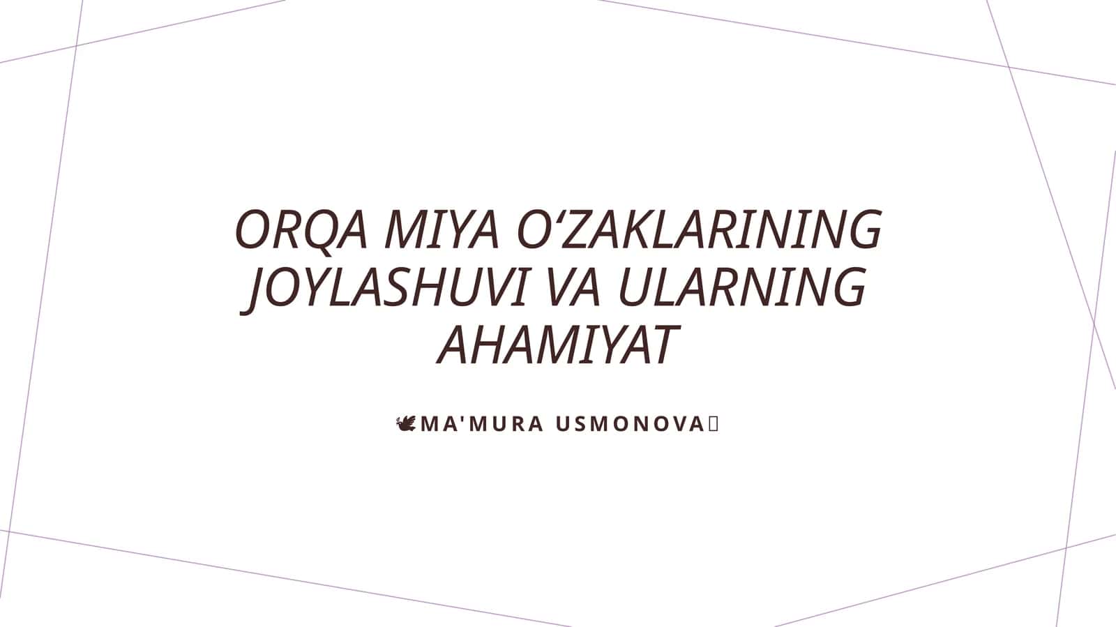 Orqa miya oʻzaklarining joylashuvi va ularning ahamiyat 1