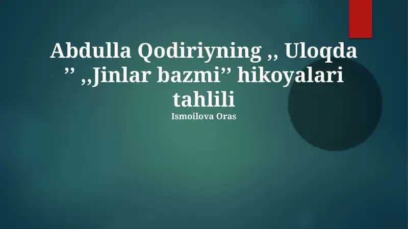 Uloqda, Jinlar Bazmi hikoyalari tahlili 1
