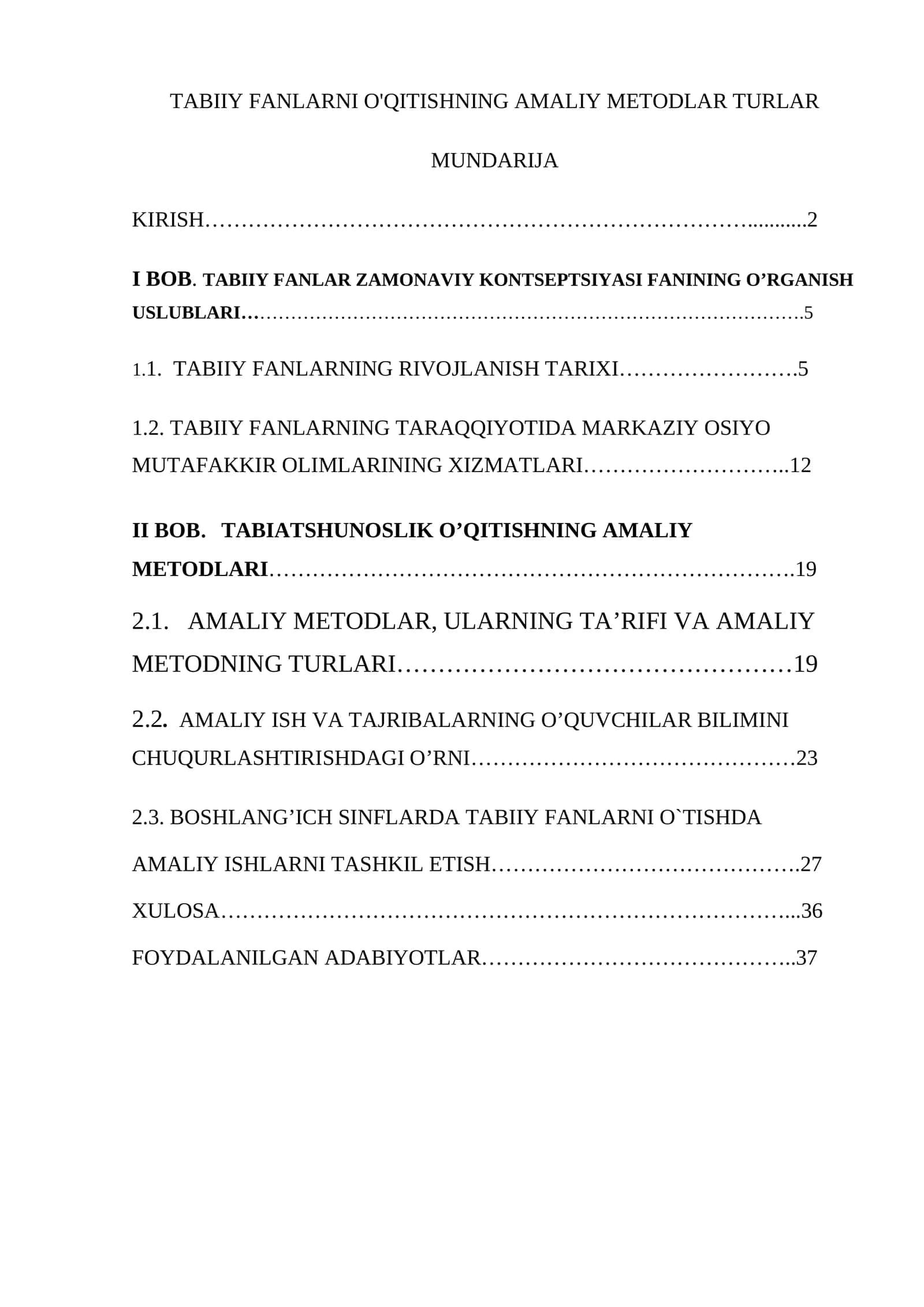 TABIIY FANLARNI O'QITISHNING AMALIY METODLAR TURLAR 1