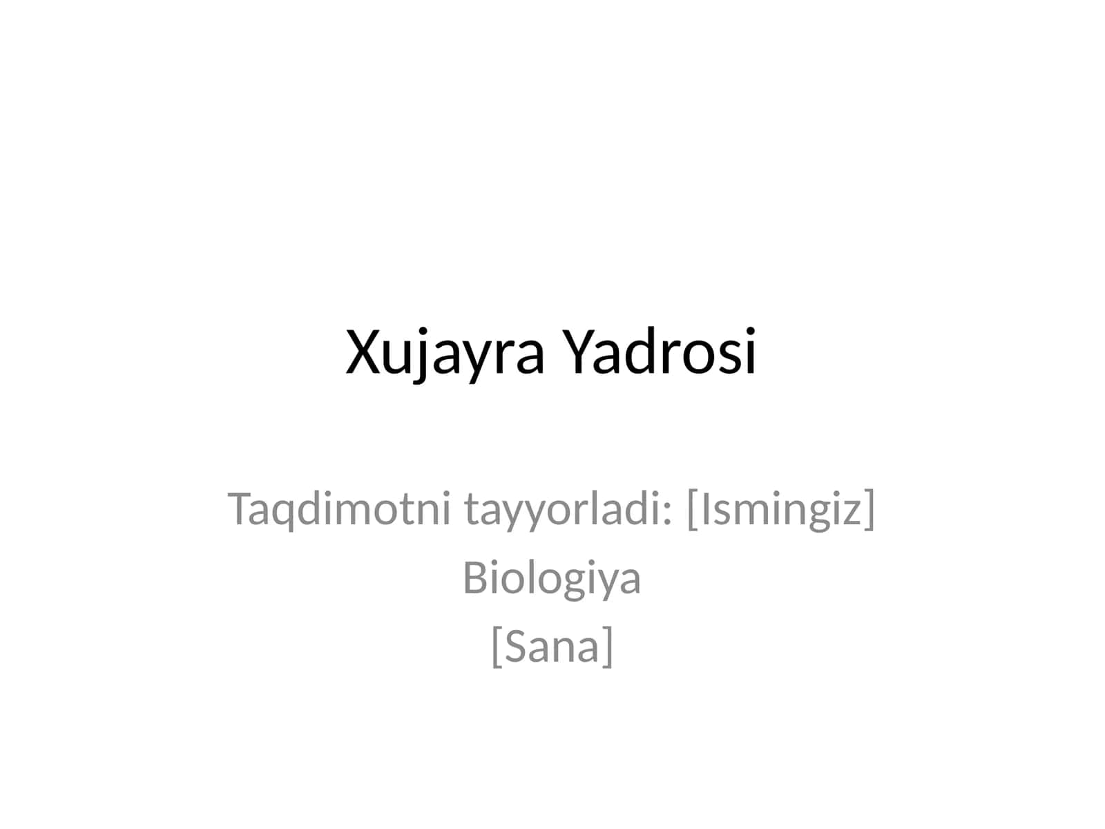 Xujayra Yadrosi 1