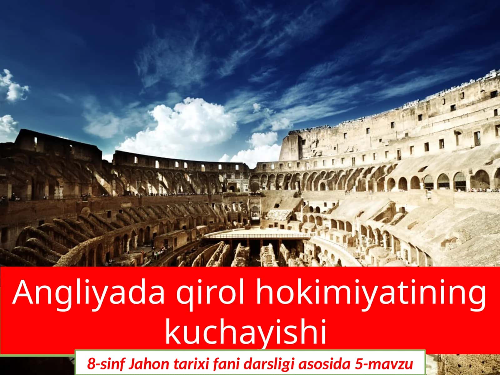 8-sinf Jahon tarixi Angliyada qirol hokimiyatining kuchayishi dars taqdimot 1