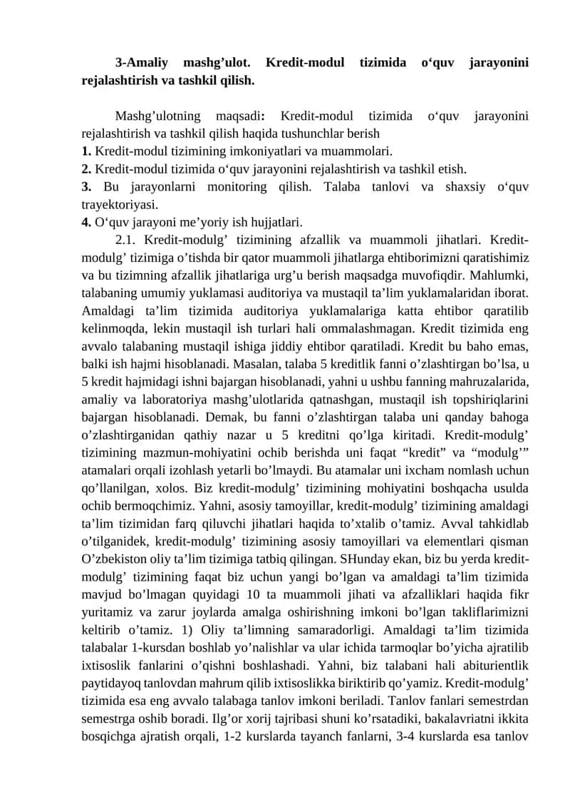 Kredit-modul tizimi 1