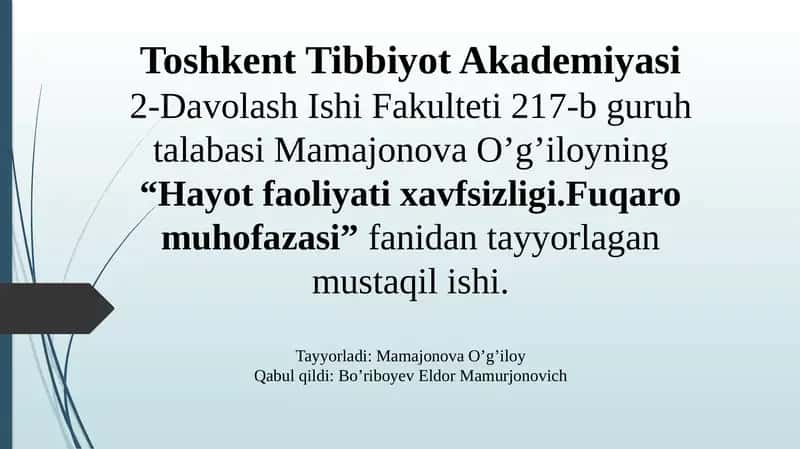 Zarb to'lqini, ionlashtiruvchi nurlar, yorug'lik ajralishi, jabrlanish zonalari tavsifi. 1