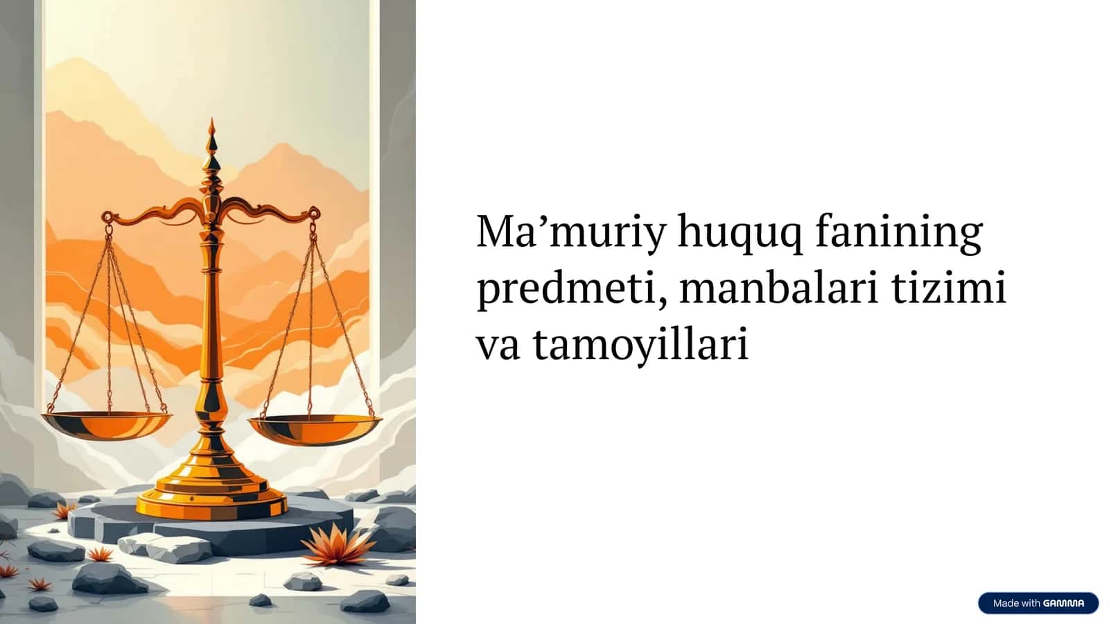 Ma’muriy huquq fanining predmeti, manbalari tizimi va tamoyillari 1