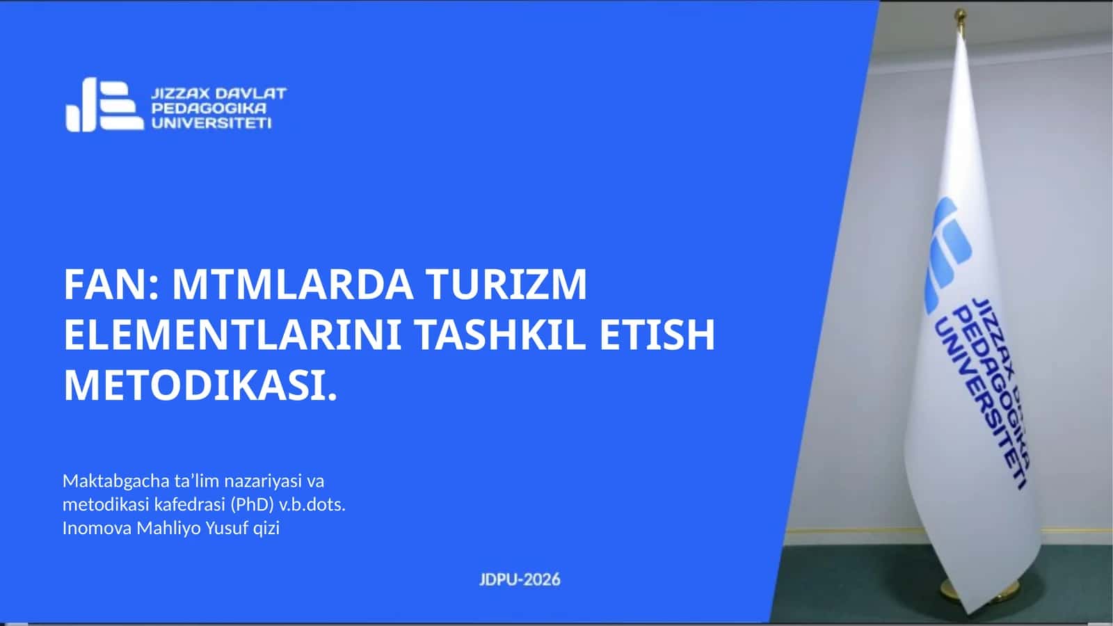 MTMLARDA TURIZM ELEMENTLARINI TASHKIL ETISH METODIKASI 1
