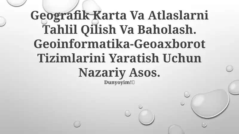 Geografik Karta Va Atlaslarni Tahlil Qilish Va Baholash 1