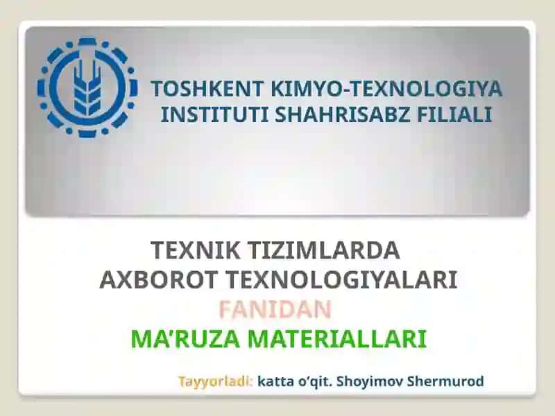 Ma’ruza Materiallari