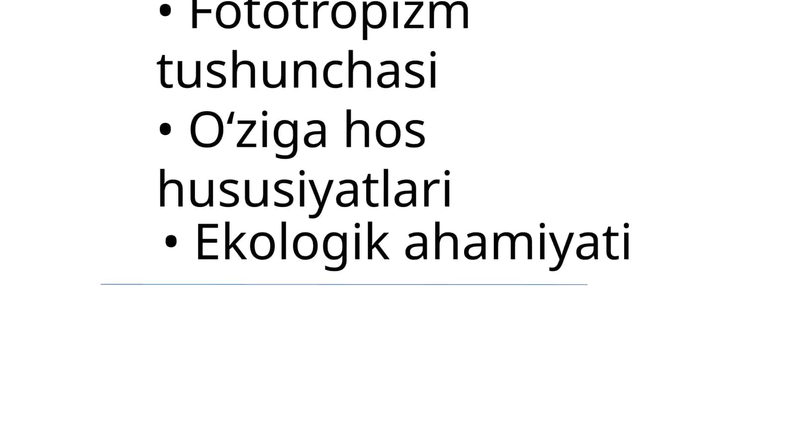 Fototropizm tushunchasi 1