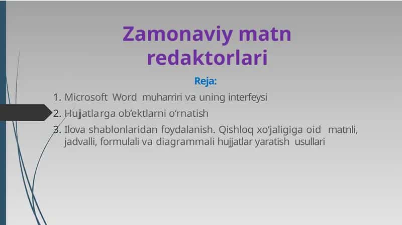Zamonaviy matn redaktorlari 1