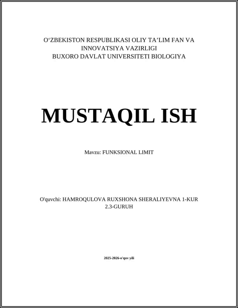 FUNKSIONAL LIMIT 1