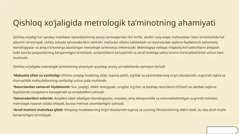 Qishloq xoʻjaligida metrologik taʼminotning ahamiyati 1